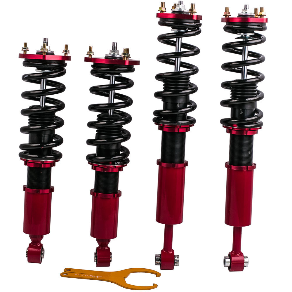 車高調 レクサス IS300 サスペンション JCE10L 01-05 全長調整式 レッド Maxpeedingrods