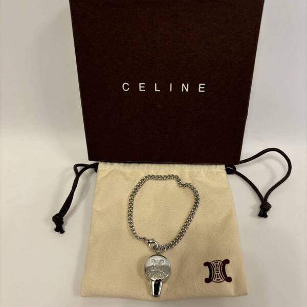 美品 CELINE セリーヌ ホイッスル チャーム キーホルダー 笛