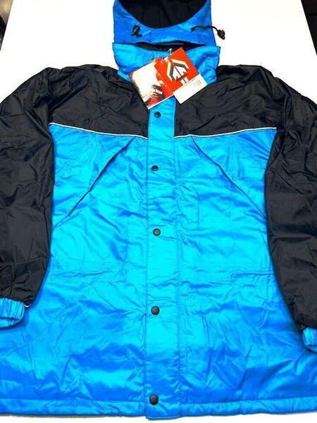(送料無料)新品未使用品 Makku WARM JACKET メンズ アウトドア ジャケット☆防寒・裏フリース☆透湿防水加工◎ブルー×ブラック◎サイズEL