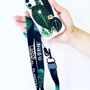 【Cロングタイプ】熱帯植物LOVE 携帯ストラップ ハンドストラップ スマホ 紐 ショルダー 首掛け 観葉植物 希少 インテリア プレゼント