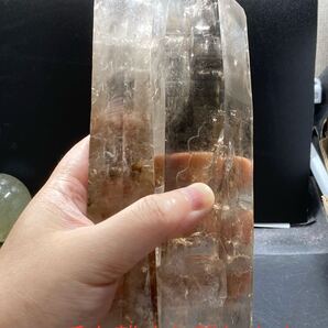 【元々は一つ】ブラジル産 スモーキー クオーツ ポイント 二つ合計約1448g 原石 0924