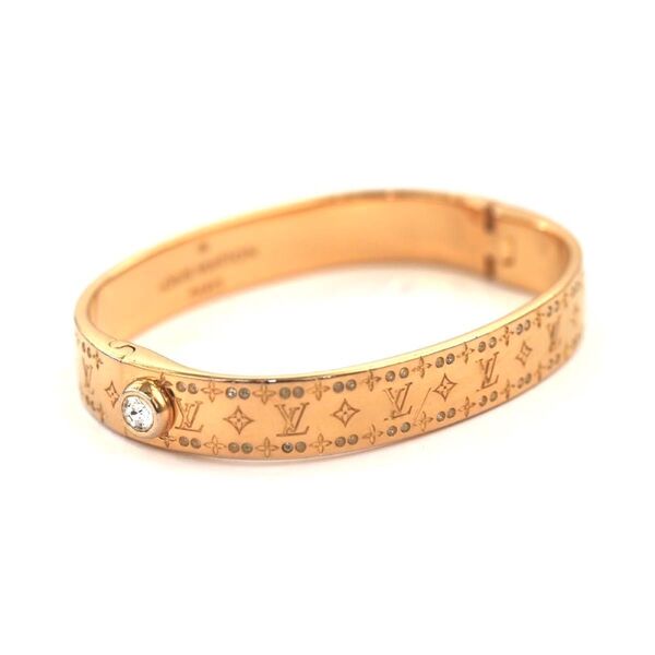 ルイヴィトン M64860 リジッド ブレスレット ナノグラム ストラス バングル S ゴールド アクセサリー モノグラム LOUIS VUITTON