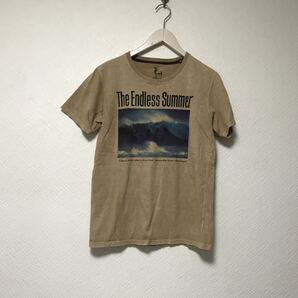 本物エンドレスサマーThe Endless Summerローズバッドコットンプリント後染め柄半袖Tシャツメンズサーフスーツモードゴルフ茶ブラウンS