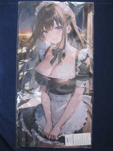 【ラバーマット】★送料230円~★メイド オリジナル美少女 黒髪ロング 夜景【プレイマット・マウスパッド・デスクマット】高品質