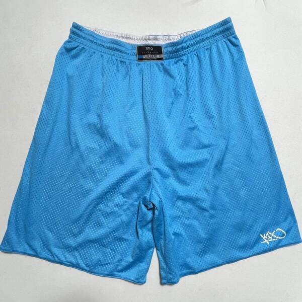 K1x リーバーシブル バスパン バスケットボール パンツ 水色×白 XL 美品 管理A1348