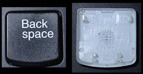 『Back space』キー : Lenovo ThinkPad X1 Carbon 5th Gen5 / 6th Gen6 キートップ+パンタグラフ (FRU: 01ER695 / ばら売り)