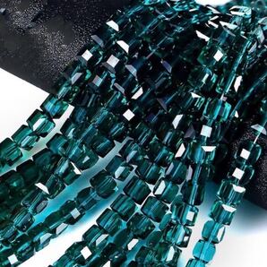 6mm キューブ型ビーズ 四角 スクエア クリスタルガラスビーズ 素材 パーツ