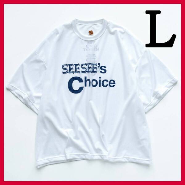 【うちわ付】新品 Lサイズ SEE SEE x The e_C x YGM MESH SS TEE White Large シーシー the Editor's Choice S.F.C メッシュ 白 ホワイト
