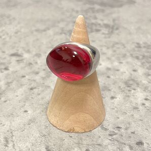 希少 美品 Baccarat バカラ ガレア ピンク シルバー リング 9号
