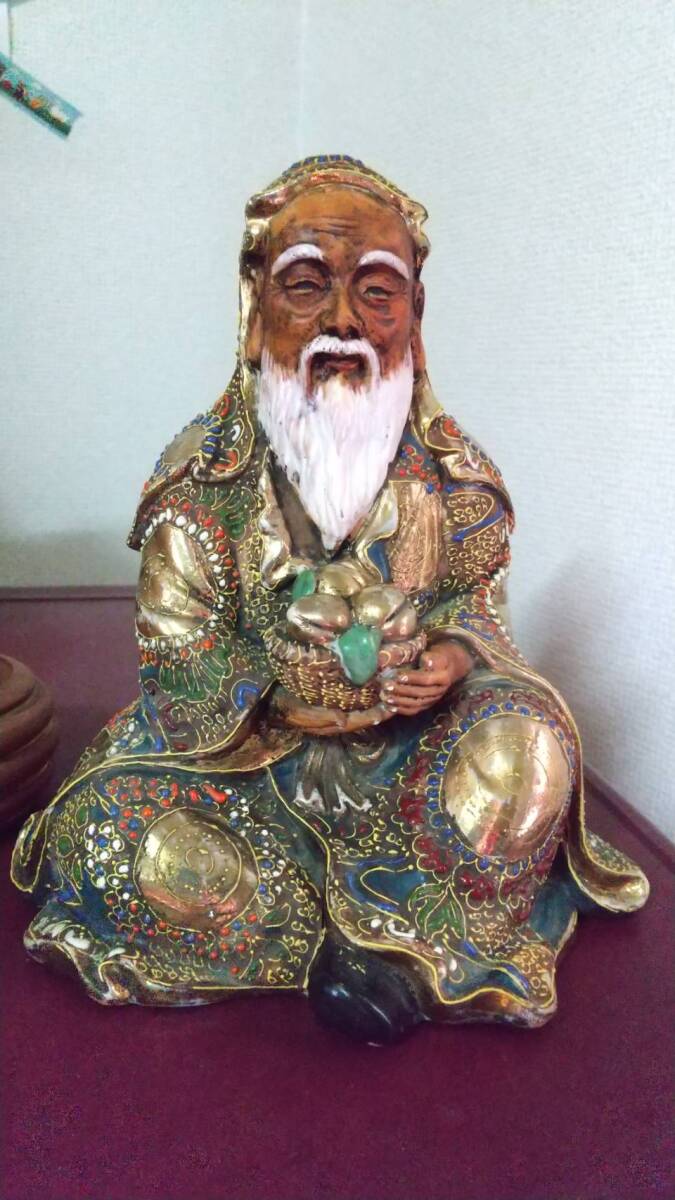 寿老人 仙人 九谷焼 八幡窯 置物 - メルカリ