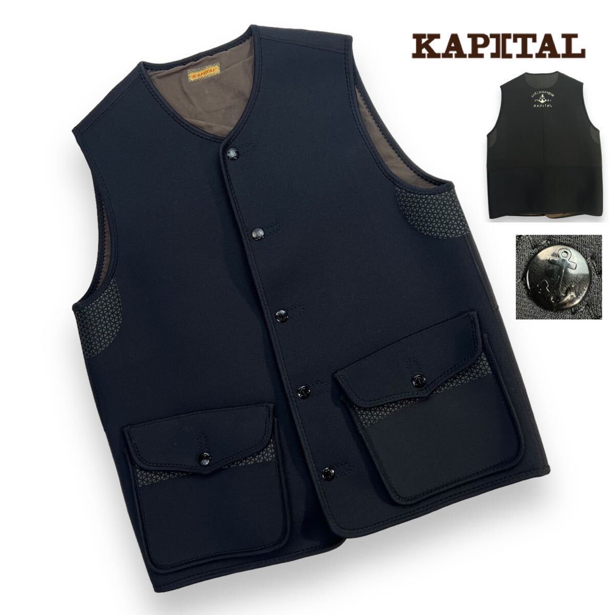 KAPITAL キャピタル 11AW HOME MADE刺繍リバーシブルフリースベスト（KENJI）K1109SJ174 宮澤賢治 雨ニモマケズ  XLの通販 by NEXT51ラクマ店｜ラクマ