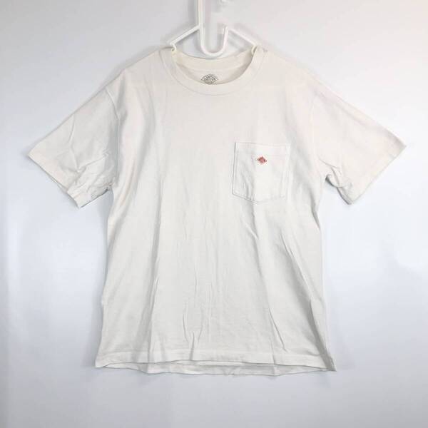 DANTON ダントン 半袖ポケットTシャツ ホワイト 38サイズ コットン JD-9041