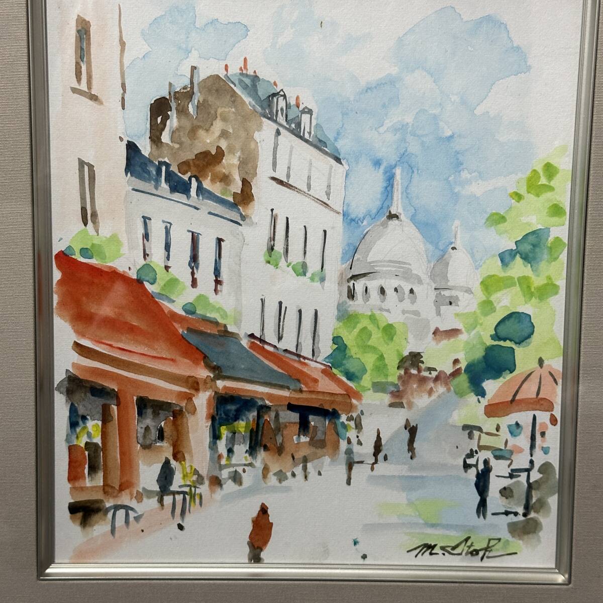 井藤雅博「モンマルトルの階段(パリ)」油彩画 井藤雅博「モンマルトルの階段(パリ)」油彩画