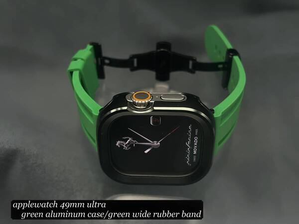 49mm 49ミリ ウルトラ アップルウォッチ グリーン アルミニウム カバー ワイド ラバー ベルト バックル ultra Apple Watch
