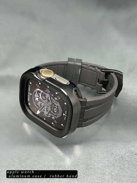 49mm 49ミリ ウルトラ アップルウォッチ ブラック アルミニウム カバー ケース ラバー ベルト ultra Apple Watch