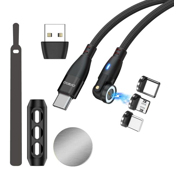 【在庫セール】DAIAD マグネット充電ケーブル 3in1 9ピン PD 100W USB C Type-C MicroUSB e