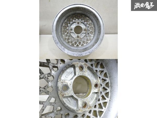 ●【歪み無し】 ブリヂストン ZONA MESH3 ゾナメッシュ3. 13インチ 5.5J +15 PCD114.3 4H ホイール ハコスカ ケンメリ ローレル 棚