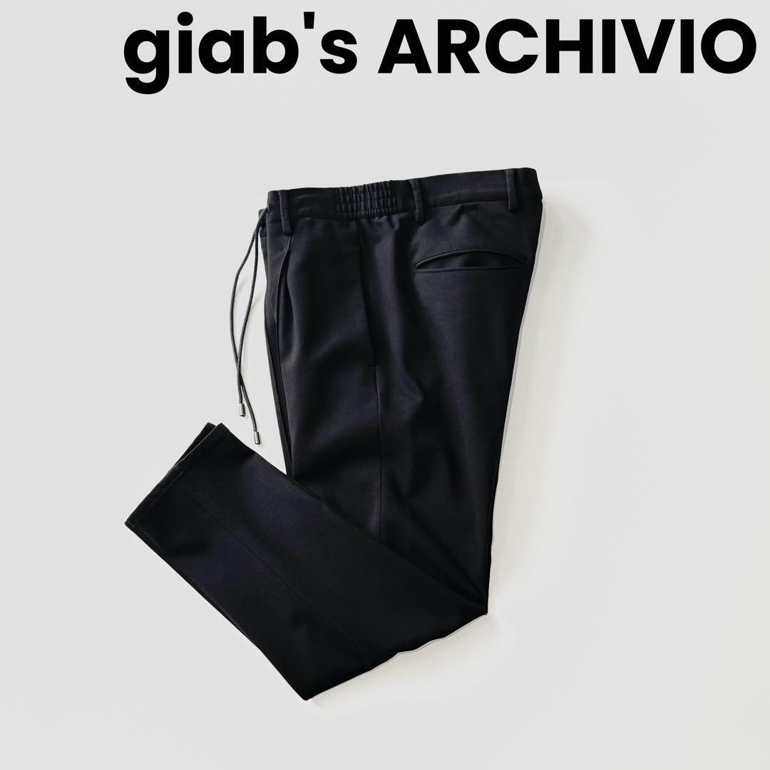 giab's ARCHIVIO (ジャブス アルキヴィオ) ニュースタンダードジャージー イージー スラックス ブラック サイズ:48