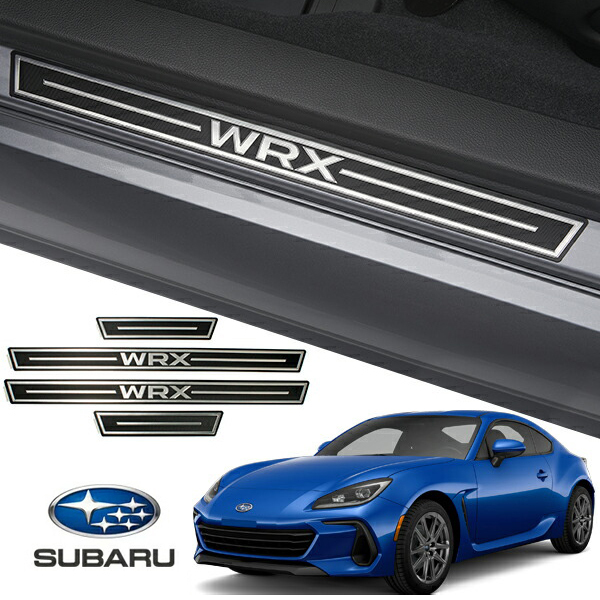 USスバル純正 スカッフプレート フロント/リア 4枚セット ドアシル サイドシルプレート プロテクター WRXロゴ入 スバル WRX S4 VBH
