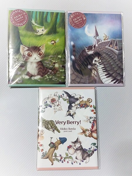 わちふぃーるど 猫のダヤン ポストカード アート 3点セット ジタン バニラ マーシィ 24枚 コレクション 葉書 クリスマス 正月 メッセージ
