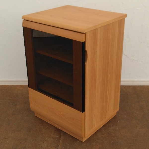 リビング壁面収納 システム収納 ベージュ オーク材 アールデザインシリーズ サイドボード