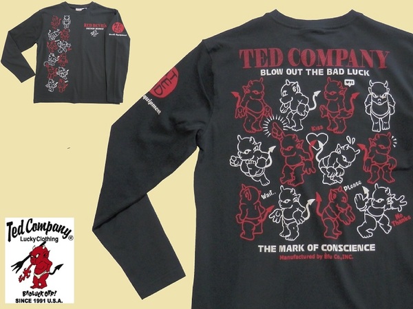 テッドマン/TEDMAN/Mサイズ/長袖Tシャツ/TDLS-345/ブラック/エフ商会/新品/送料無料/アメカジ
