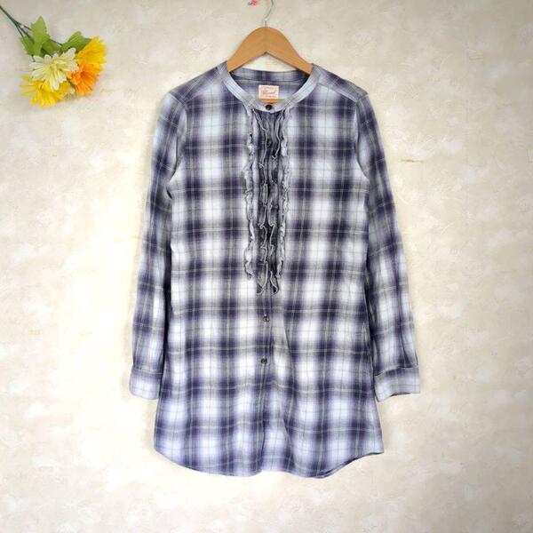 【M】オーセンテックフランネル UNIQLO チェックシャツ チュニック