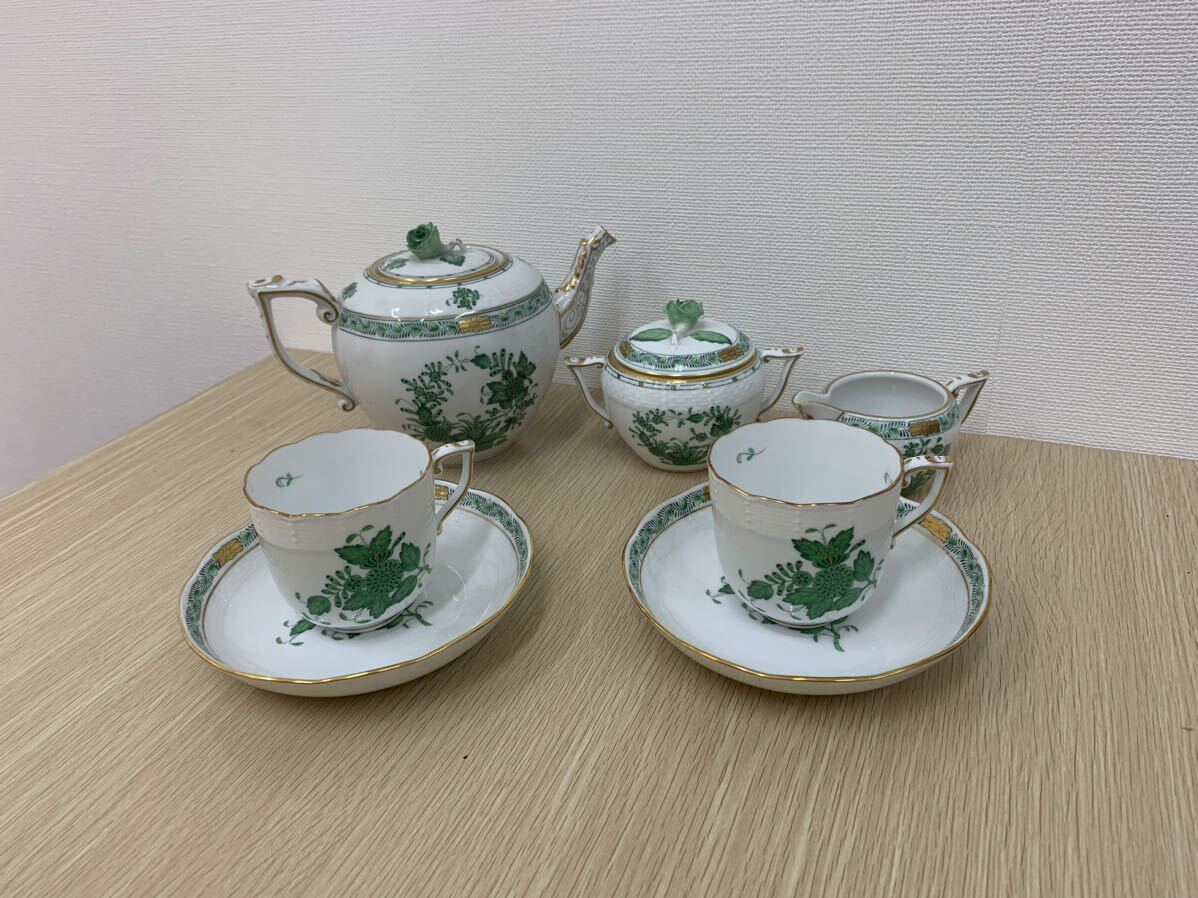 HEREND HVNGARY HANDPAINTEDティーポット シュガーポット カップ HEREND HVNGARY HANDPAINTEDティーポット シュガーポット カップ