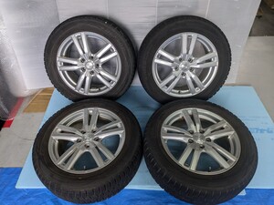 DUNLOP DUFACT(デュファクト)17インチアルミホイール スポーク 7Jx17+48 114.3-5H 4本 ノア ヴォクシー プリウスα等 冬タイヤ付
