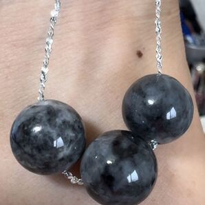 天然本翡翠《本物保証》 0816002 黒翡翠12.1mm ネックレス 純銀SV 一点物 魔除け 昇進 成功 風水 金運 財運 幸運 幸福 縁起