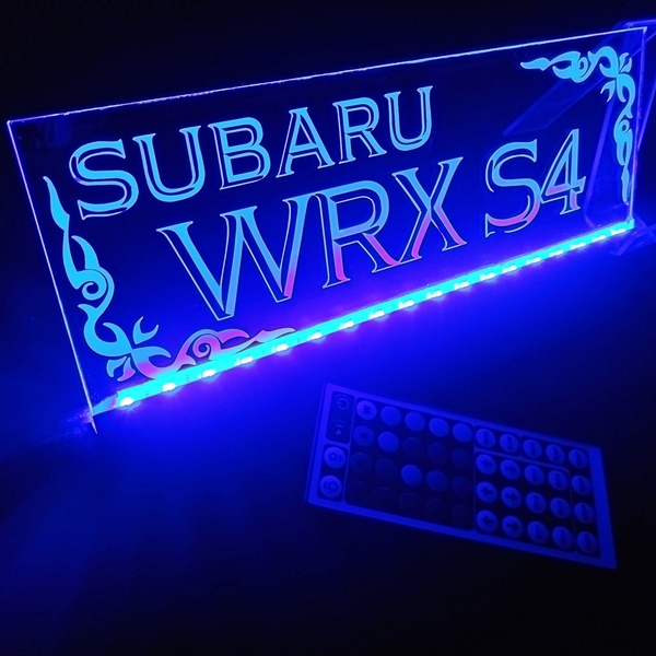 WRX S4② フルカラーLED アクリルプレート VBH VAG スバル SUBARU 内装 カスタム パーツ 電源付き シガーソケット USB