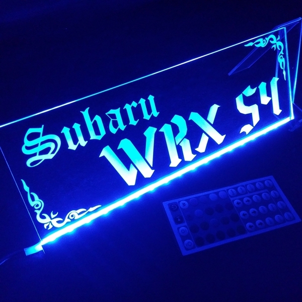 WRX S4① フルカラーLED アクリルプレート VBH VAG スバル SUBARU 内装 カスタム パーツ 電源付き シガーソケット USB