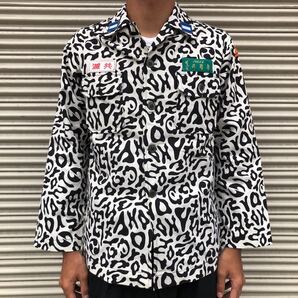 貴重 70s Korean Army 韓国軍実物 バクテリアカモ HBT ユーティリティシャツ ミリタリー ヘリンボーン ヴィンテージ アメーバカモ ゼブラ