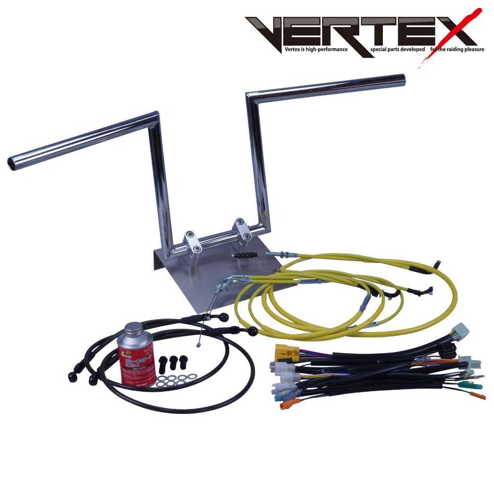 グラストラッカー -03 アップ ハンドルセット ロボハン アップ 25cm イエロー カラーワイヤー メッシュブレーキホース