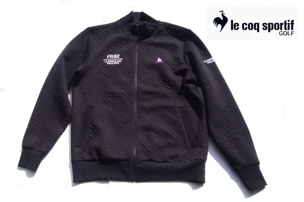 送料無料★【中古】ルコックスポルティフゴルフ|LE COQ SPORTIF GOLF|メンズシャンブレーソロストレッチジャージブルゾン|L