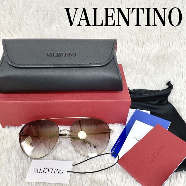 新品 VALENTINO ティアドロップ グラデーション サングラス ゴールド ヴァレンティノ