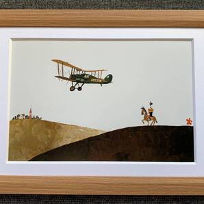 ■おおば比呂司『旅の始まり』B5サイズ 額入り 貴重イラスト 印刷物 ポスター風デザイン 額装品 アートフレーム インテリア