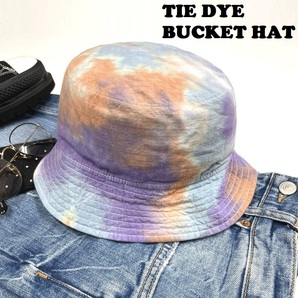 ブルー系 タイダイバケットハット アウトドア キャンプ ゴルフ 帽子 バイク スポーツ レトロ ノーブランド 不明 カジュアル 登山