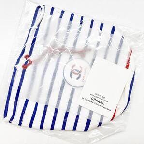 未使用保管 美品 CHANEL 正規ノベルティ ボーダー 巾着 ポーチ トリコロール