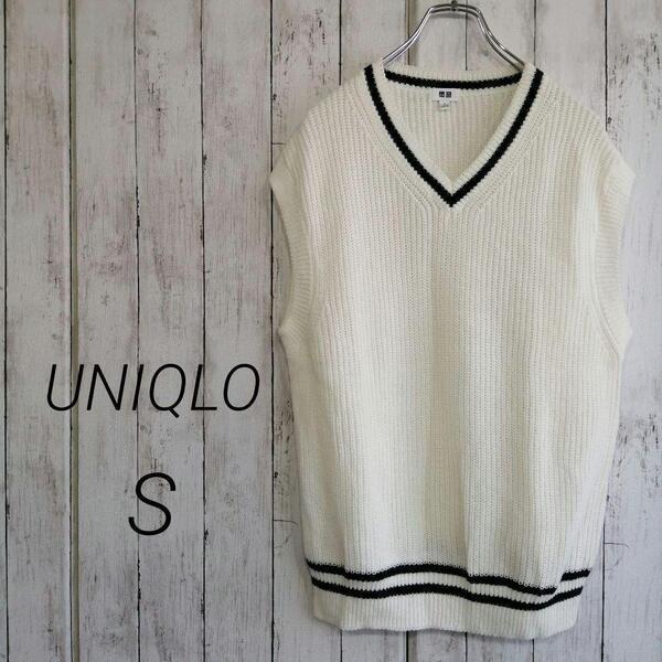 UNIQLO ユニクロ メンズ オーバーサイズ Vネック ベスト S 42