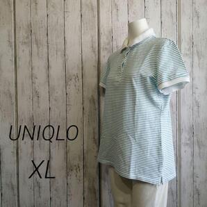 UNIQLO ユニクロ レディース ポロシャツ ピン ボーダー XL 43