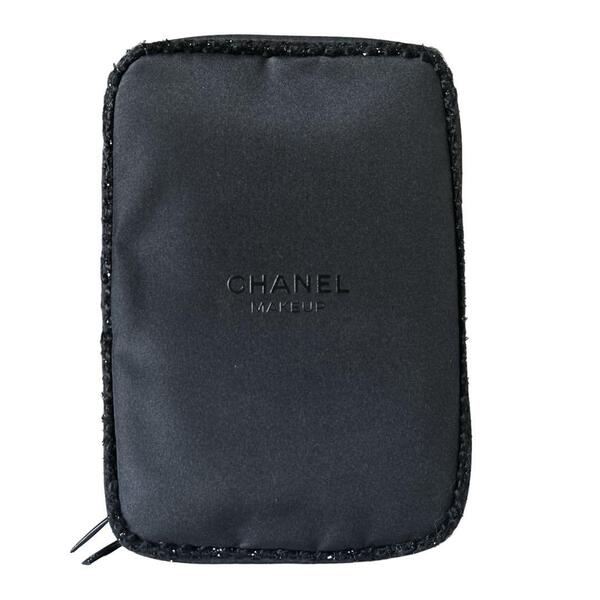 良品 CHANEL メイクアップ ブラック 化粧ポーチ 小物入れ ブラック 黒 化粧品 ブラシ リップ アイシャドウ ファンデーション 鞄 かばん