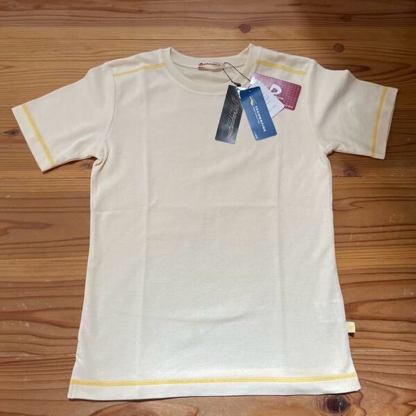 送料込み!新品未使用 phiten Tシャツ 黄色 Mサイズ ファイテン 定価2940 円 アクアチタン含浸加工 154-162 テクノファイン 半袖Tシャツ