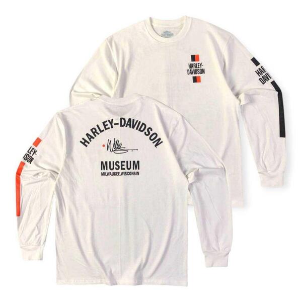 Mサイズ ハーレーダビットソン Harley ライダース Tシャツ ロンT 長袖 トップス 白 バイク ツーリング モーターサイクル