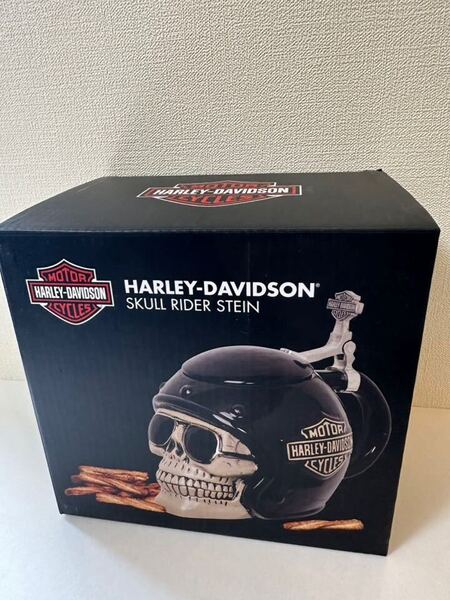 Harley-Davidson ハーレーダビッドソン skull rider stein and ロゴ スカル ライダー ステイン 陶器製 ビアジョッキ