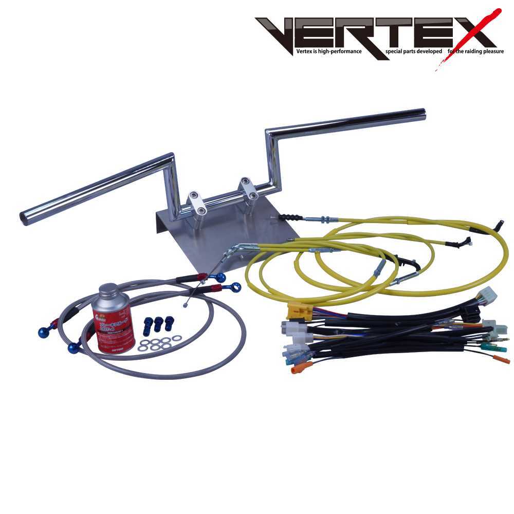 CB400SB 06-07 アップ ハンドルセット ロボハン アップ 10cm イエロー カラー メッシュブレーキホース