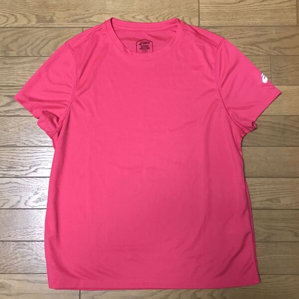 asics RUNNING SHORT SLEEVE T-SHIRTS size-L(着丈64身幅54) 中古(美品) 送料無料 NCNR