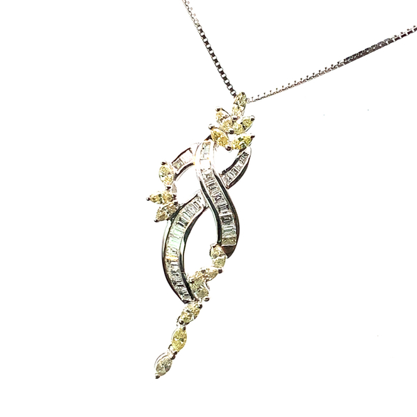 20902 ダイヤモンド 1.20ct ネックレス ペンダントトップ K18WG ホワイトゴールド 45cm 4.4g