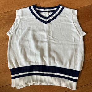 free's mart コットンベスト チュニックベスト 白 Vネック 大きめ ゆったり