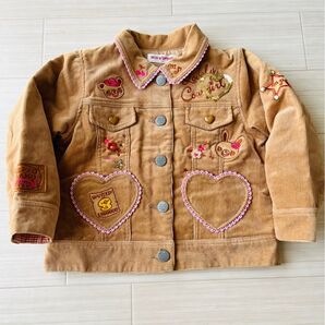 美品 mezzopiano 100 ジャケット コーデュロイ ブルゾン キルティング 女の子 メゾピアノ ミミちゃん ポポちゃん
